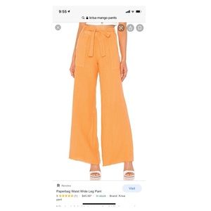 KRISA Paperbag Waist Wide Leg Pant